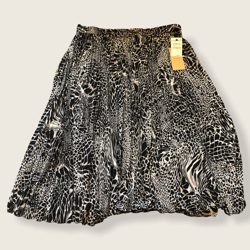 HALOGEN PLEATED CHIFFON SKIRT BLACK/GREY 1X